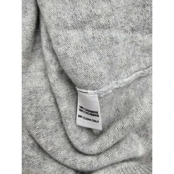 Saks 5th Ave Women's Size L Gray 100% Cashmere Cold Shoulder Ruffled Top - Picture 5 of 7